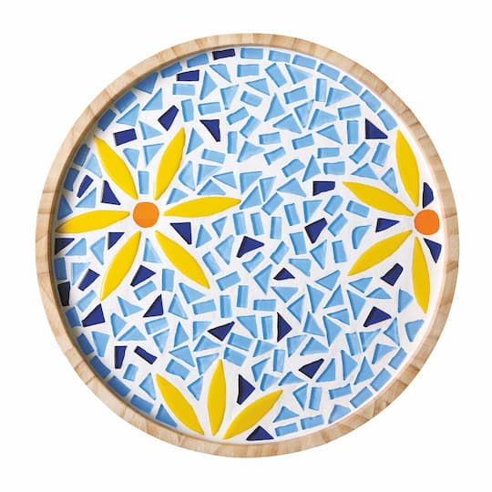 10" Yellow Flower Round Wall Décor Mosaic Kit by Make Market®
